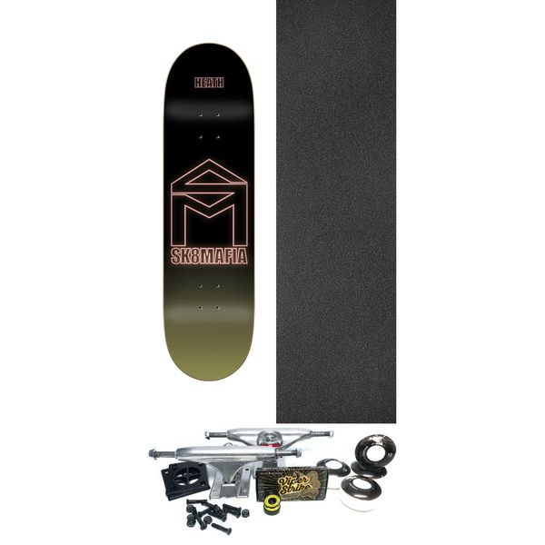 Sk8Mafia Skateboards Marshall Heath House Logo Neon Skateboard Deck - 8.3" x 32.125" - Complete Skateboard Bundle